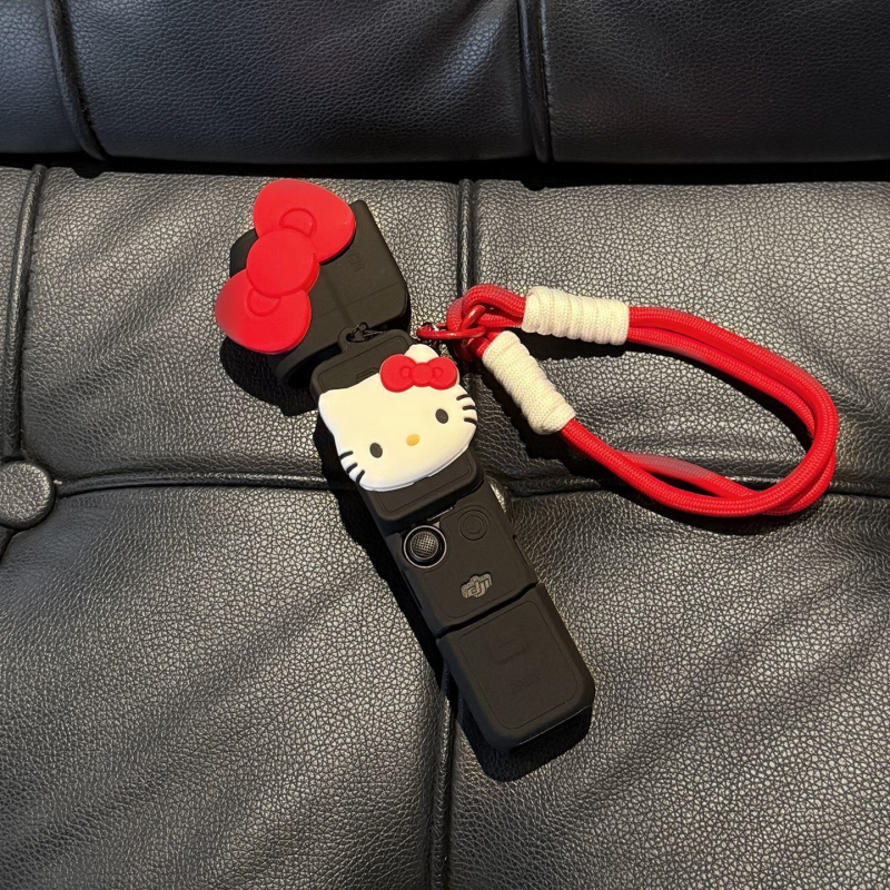 Silikonska zaštitna futrola za DJI Pocket 3, slatka mašna, stil K-cat, zaštita od ogrebotina tijela kamere s gimbalom