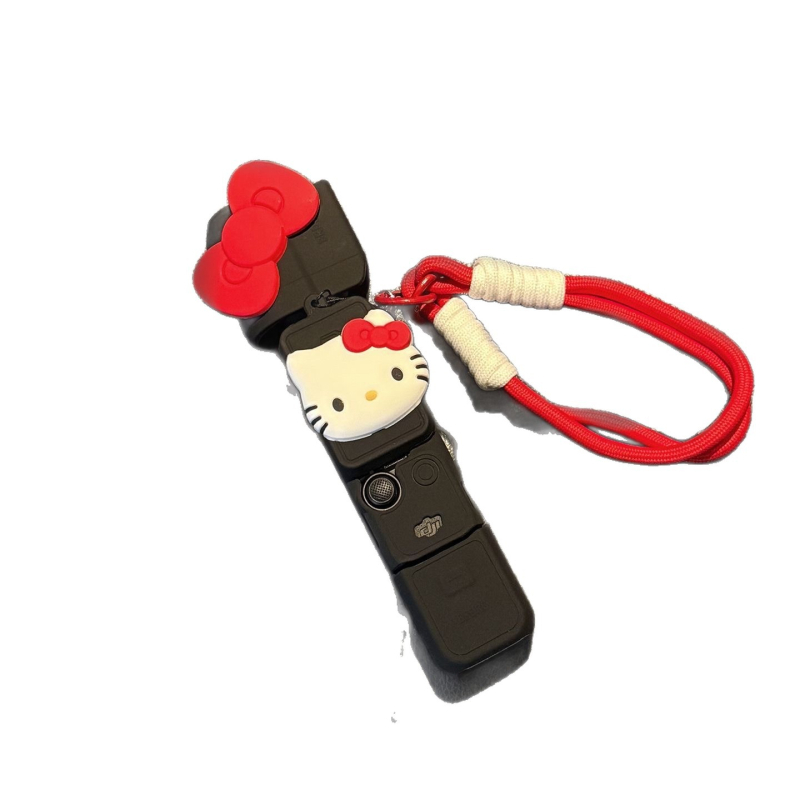 Silikonska zaštitna futrola za DJI Pocket 3, slatka mašna, stil K-cat, zaštita od ogrebotina tijela kamere s gimbalom