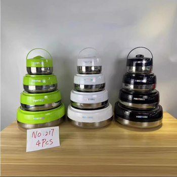 Set de patru oale din oțel inoxidabil izolate, cu izolație din spumă completă