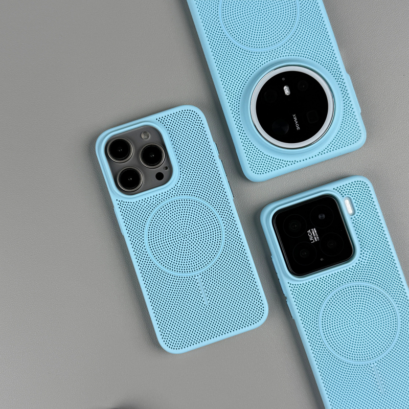 Ultra-tanka tvrda futrola s prozračnom mrežom za hlađenje i magnetskim prstenom, za iPhone 11–14 — otporna na padove i otiske prstiju.