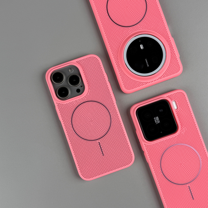 Ultra-tanka tvrda futrola s prozračnom mrežom za hlađenje i magnetskim prstenom, za iPhone 11–14 — otporna na padove i otiske prstiju.