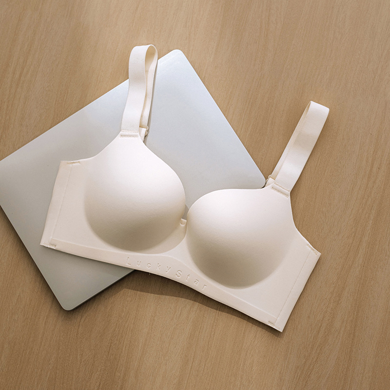 Plus-size bešični push-up grudnjak za žene, bez žice, bez šavova, bočna podrška