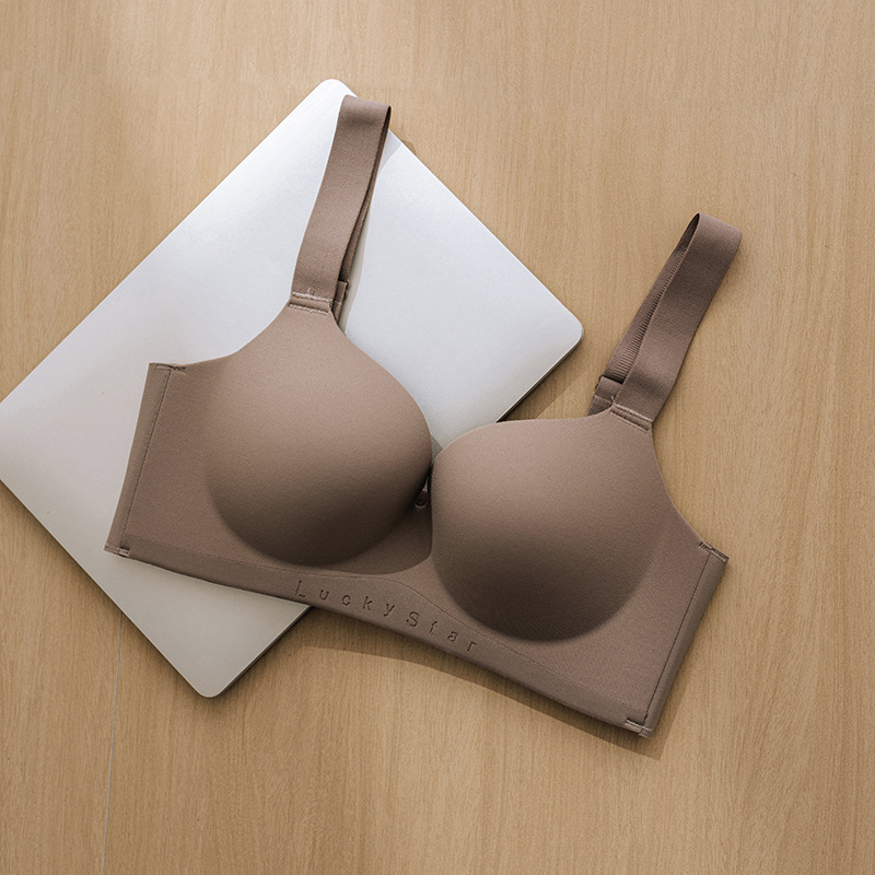 Plus-size bešični push-up grudnjak za žene, bez žice, bez šavova, bočna podrška