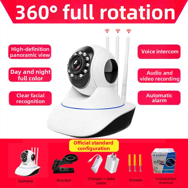 Bezdrôtová Wi-Fi kamera pre domáce sledovanie s diaľkovým ovládaním cez smartfón, 1080p HD, nočné videnie, V380Pro