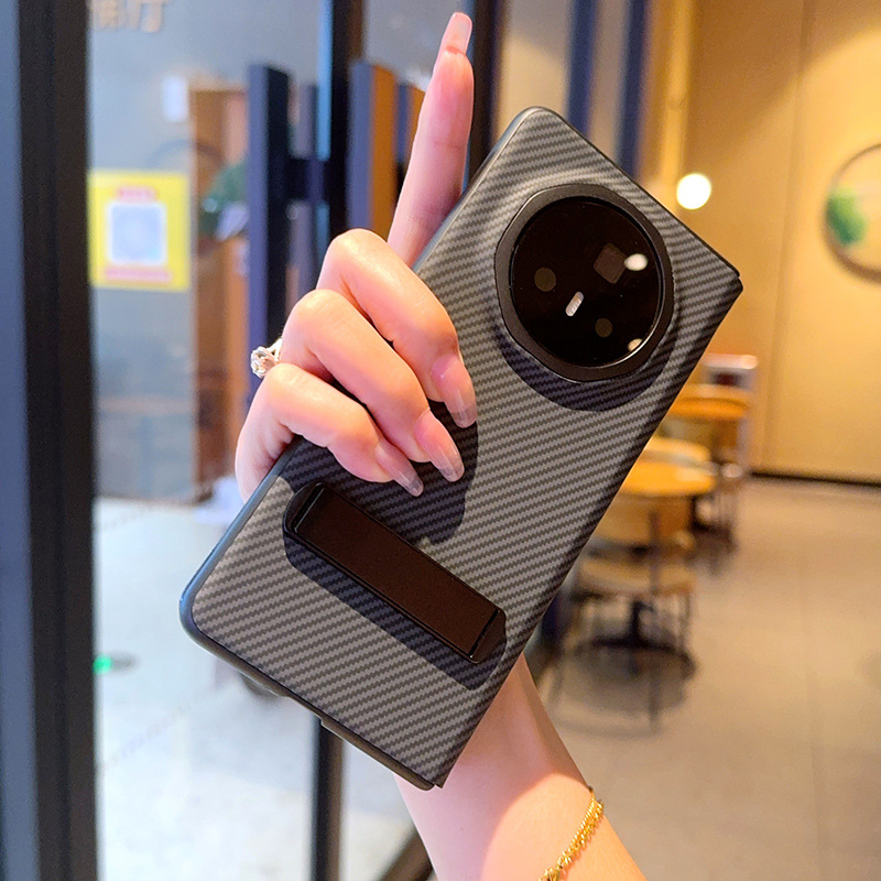 Huawei Mate Xs sklopiva futrola za telefon sa stalkom, futrola od sintetičke kože s karbonskim vlaknima