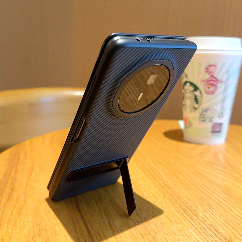 Huawei Mate Xs sklopiva futrola za telefon sa stalkom, futrola od sintetičke kože s karbonskim vlaknima