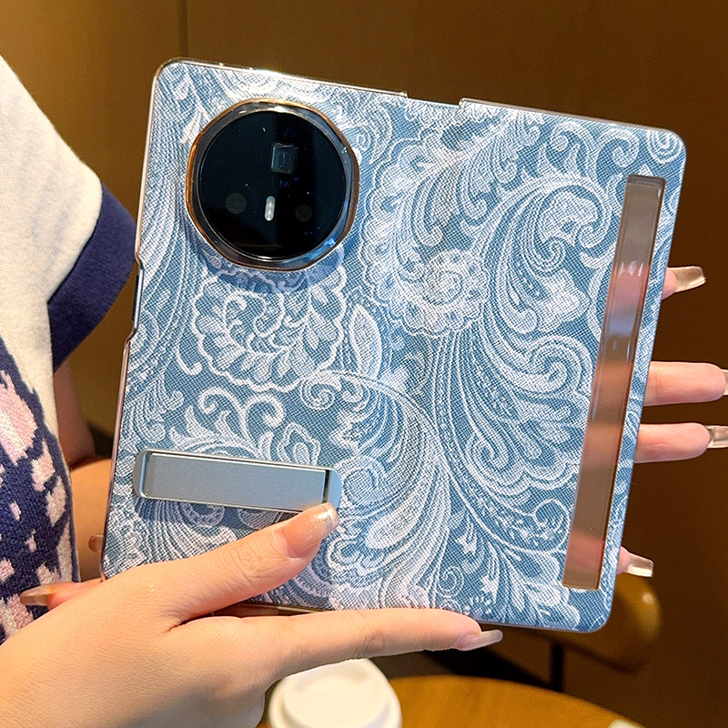 Huawei Mate Xs sklopiva futrola za telefon sa stalkom, futrola od sintetičke kože s karbonskim vlaknima