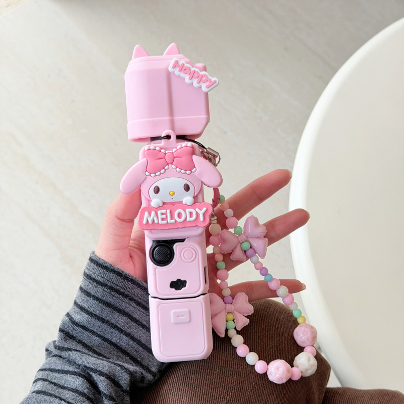 Ružičasti karikaturalni zaštitni kućište za DJI Pocket 3, slatka silikon zaštita za objektiv i gimbal, otporna na ogrebotine