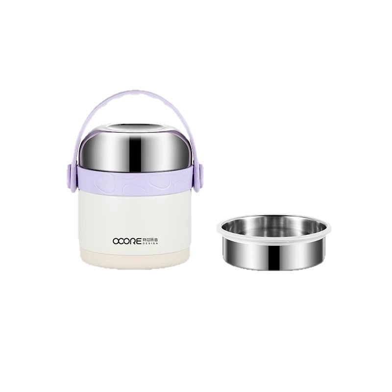 Cutie izolată de prânz din oțel inoxidabil 316L, 1,2 L, două compartimente, portabilă, menține mâncarea caldă 12 ore, pentru birou