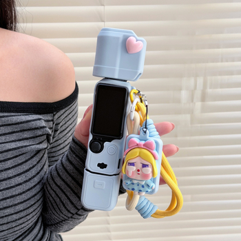 Plava lutka-tematska zaštitna futrola za DJI Pocket 3, silikonni poklopac za objektiv i gimball kameru, otporna na ogrebotine
