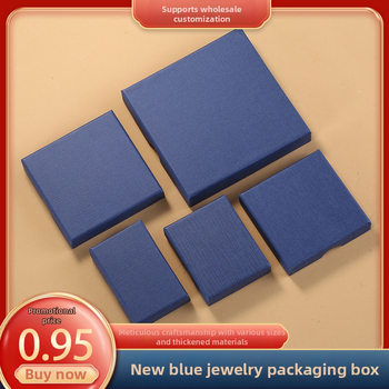 Cutie de ambalaj pentru bijuterii cu capac dublu pentru brățări, lanțuri și inele — carton cu acoperire UV, imprimare logo disponibilă; dimensiuni 8x8x1.5 cm, 9x9x1.5 cm, 12x12x1.8 cm, 8x5x1.6 cm, 7.5x6x1.7 cm