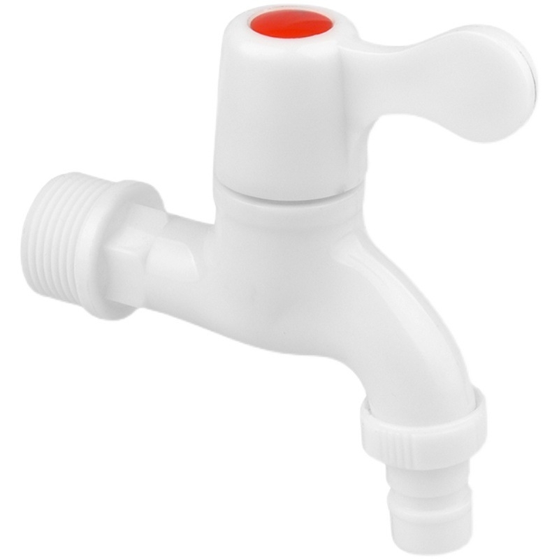 Robinet de apă din PVC pentru uz casnic, filetare 1/2–3/4 inch, etanș și rezistent la crăpături, durabil pentru mașina de spălat.
