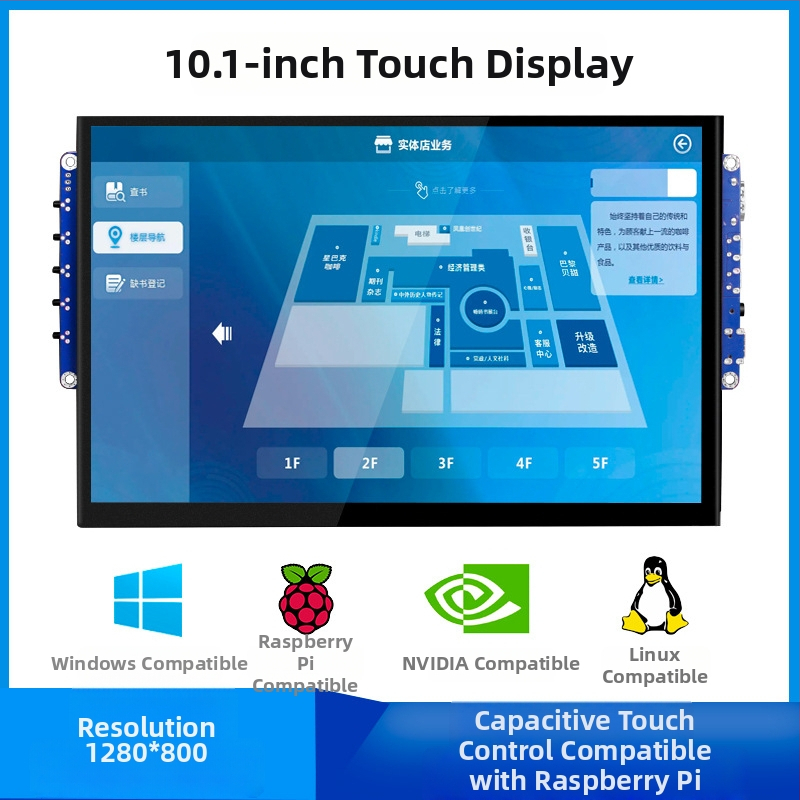 10,1-palcový HDMI IPS LCD displej s dotykovou obrazovkou, bez ovládača, pre Raspberry Pi