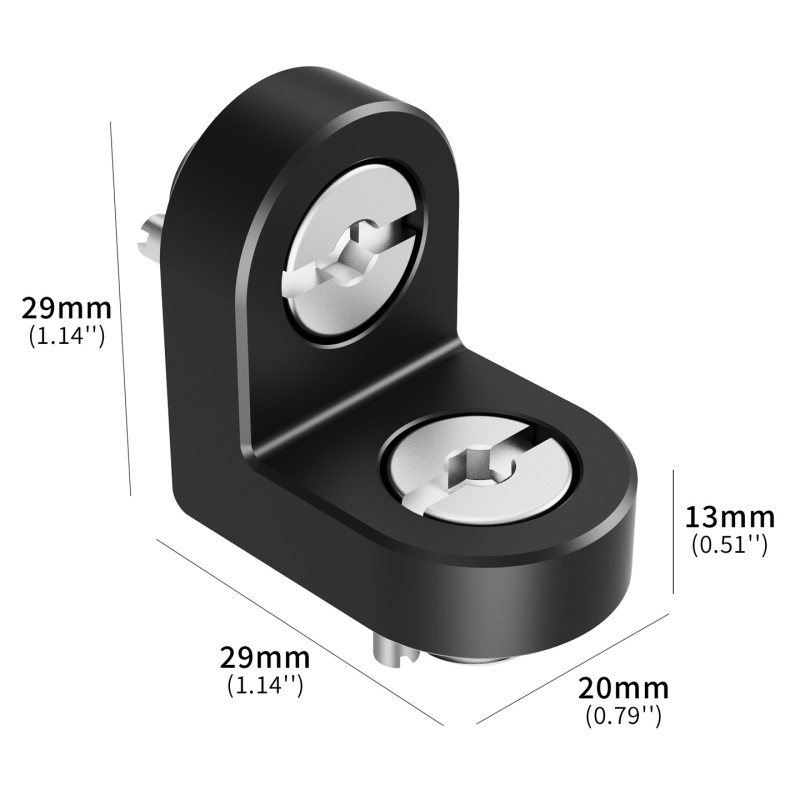 Feichao L-oblik držač pan/tilt s 90° proširenjem i 180° konverzijom kuta za kameru/monitor/prijenos videa, aluminijska legura, nosivost 2–5 kg