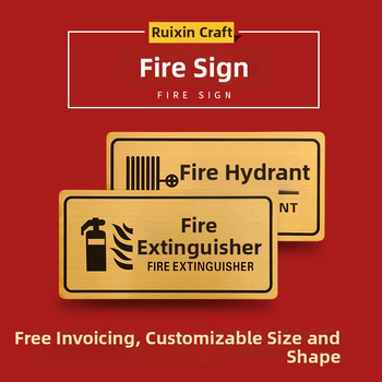 Požiarny znak pre hydrant a hasičský prístroj – kovová platňa s titanovým náterom