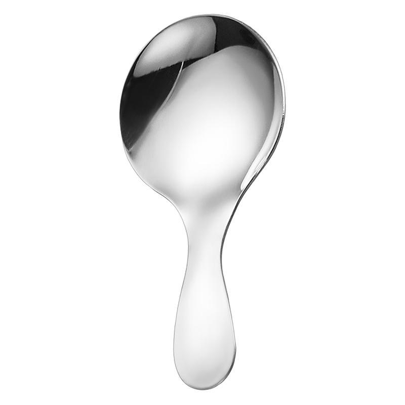 Set de lingură și furculiță din oțel inoxidabil pentru copii, mâner scurt, cap rotund, design scoică, tacâmuri drăguțe pentru înghețată și deserturi