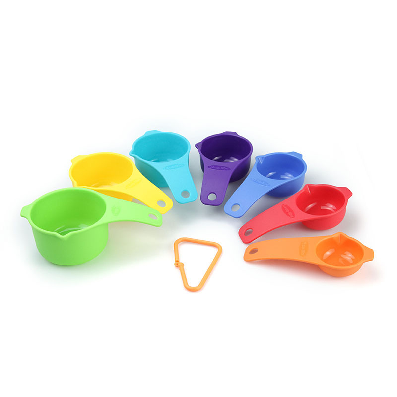 Set de 15 piese de măsurare pentru bucătărie: cupe și linguri colorate, din plastic alimentar, unelte de copt