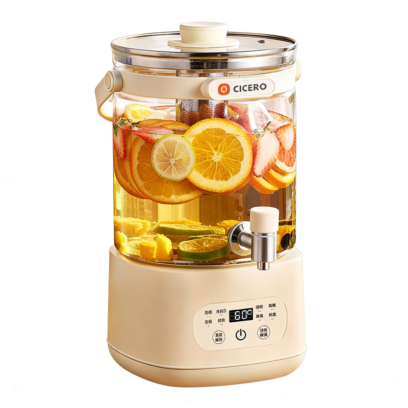 Dq-701 Ceainic din sticlă cu robinet — multifuncțional, infuzare și fierbere integrate, temperatură constantă, termostat digital, capacitate 4 L, pentru uz casnic