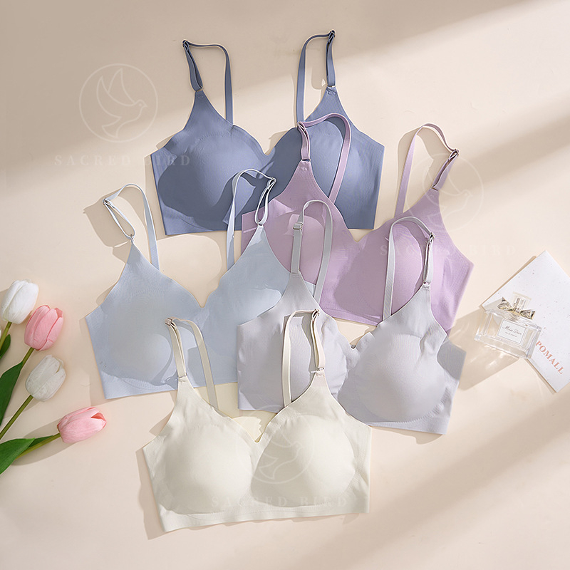 Bešavni grudnjak od Ice Silk za male grudi, bez žice, push-up, podesivi stražnji dio, žensko donje rublje