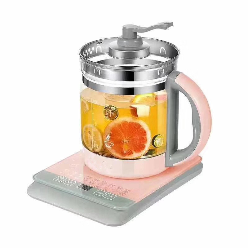 Ceainic de wellness multifuncțional cu corp din sticlă, panou tactil din sticlă, menținere temperatură presetată, fierbere ceai, capacitate 1,5–2 L, 800 W