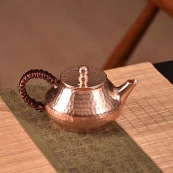 Ceainic din cupru, lucrat manual, pentru ceai Kung Fu – set de ceai și accesorii