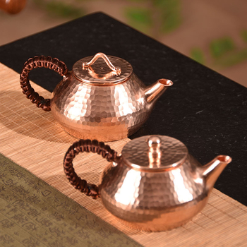 Ceainic din cupru, lucrat manual, pentru ceai Kung Fu – set de ceai și accesorii