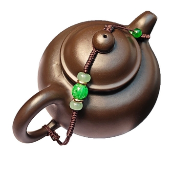 Șnur de capac de ceainic țesut manual, din lut purpuriu; șnur anti-cădere pentru capac; accesoriu universal pentru set ceai