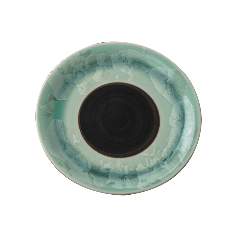 Suport ceramic pentru ceainic cu glazură Ice Flower kiln și glazură cristalină, tavă uscare ceai și accesorii pentru setul de ceai, uz casnic