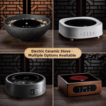 Set de ceainic ceramic electric pentru uz casnic, cu ceainic din sticlă rezistentă la temperaturi
