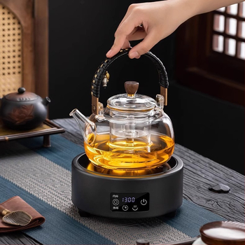 Set de ceainic ceramic electric pentru uz casnic, cu ceainic din sticlă rezistentă la temperaturi