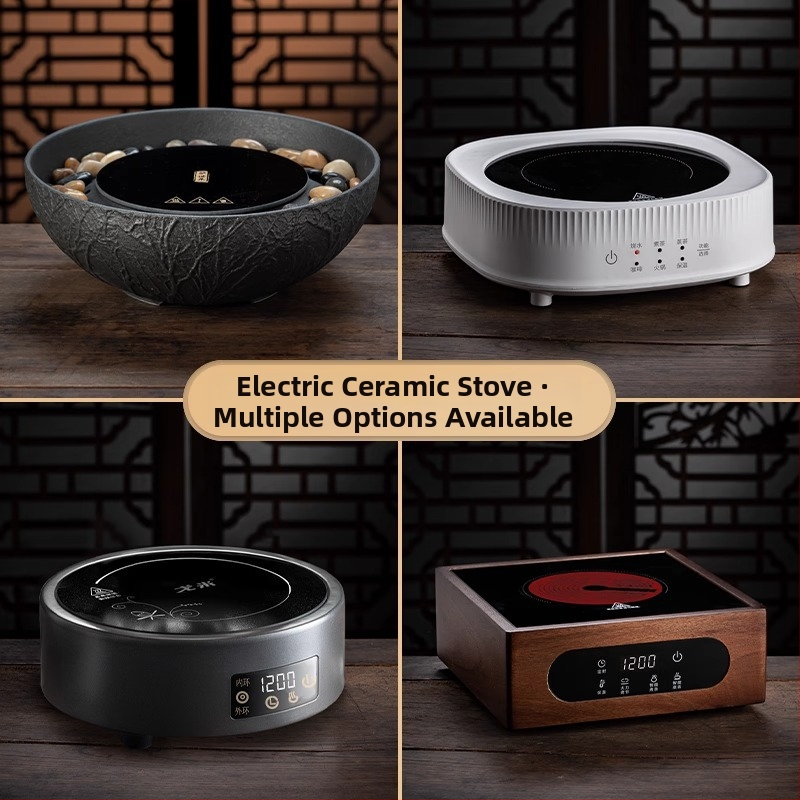 Set de ceainic ceramic electric pentru uz casnic, cu ceainic din sticlă rezistentă la temperaturi