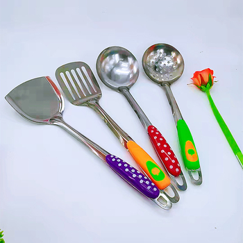 Unelte de bucătărie din oțel inoxidabil: spatulă pentru gătit, spatulă pentru prăjit, strecurătoare de supă