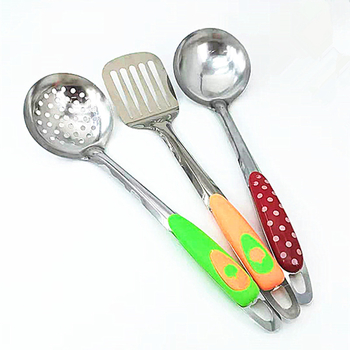 Unelte de bucătărie din oțel inoxidabil: spatulă pentru gătit, spatulă pentru prăjit, strecurătoare de supă