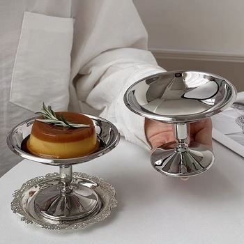 Pahare de desert cu bază în stil nordic din oțel inoxidabil 304, pentru budincă, deserturi și înghețată (101–200 ml)