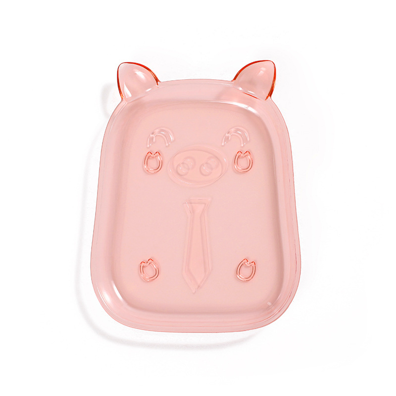 Farfurie din plastic cu design animat de purceluș pentru gustări, fructe și deserturi, diametrul 14 cm, formă neregulată, stil proaspăt și drăguț