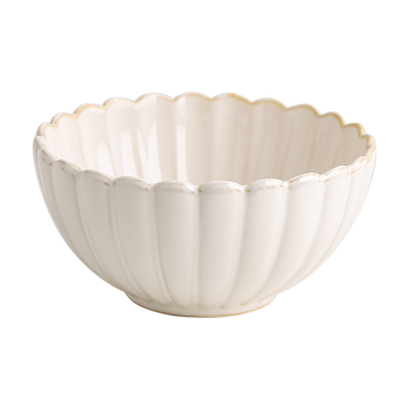 Set ceramic japonez retro cu crizanteme – boluri pentru orez, salată și supă