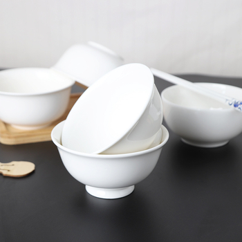 Vas ceramic alb, bol mare pentru noodles și supă pentru hoteluri și restaurante, bol de orez pentru uz casnic, bol cu margine dreaptă anti-arz, logo personalizat