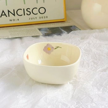 Farfurie pătrată din ceramic crem, stil japonez, platou pentru sosuri de soia, oțet și condimente