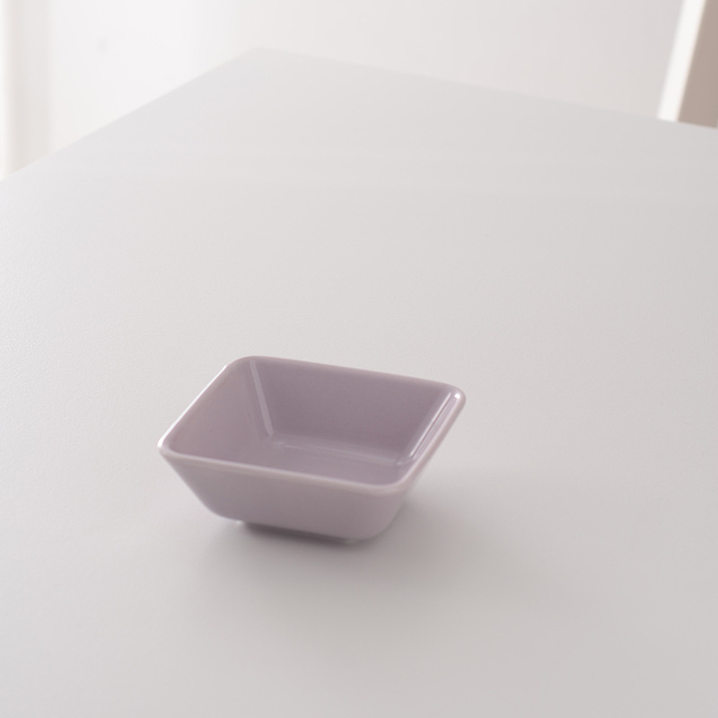 Fedeles négyszögletes porcelán snack tál, macaron színekben, mártások és forró pot ízesítők számára