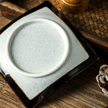 Farfurie japoneză cu model în valuri, pătrată din ceramică pentru sushi și sashimi, pentru uz în restaurante