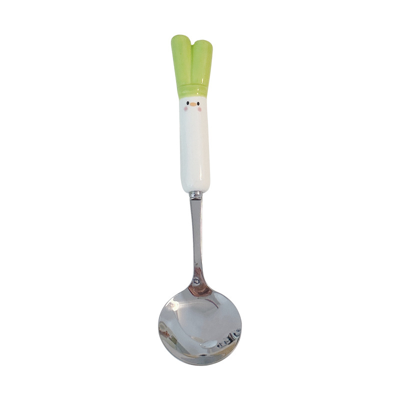 Set lingură și furculiță din oțel inoxidabil, tacâmuri portabile, stil modern minimalist cu design drăguț cu desene animate