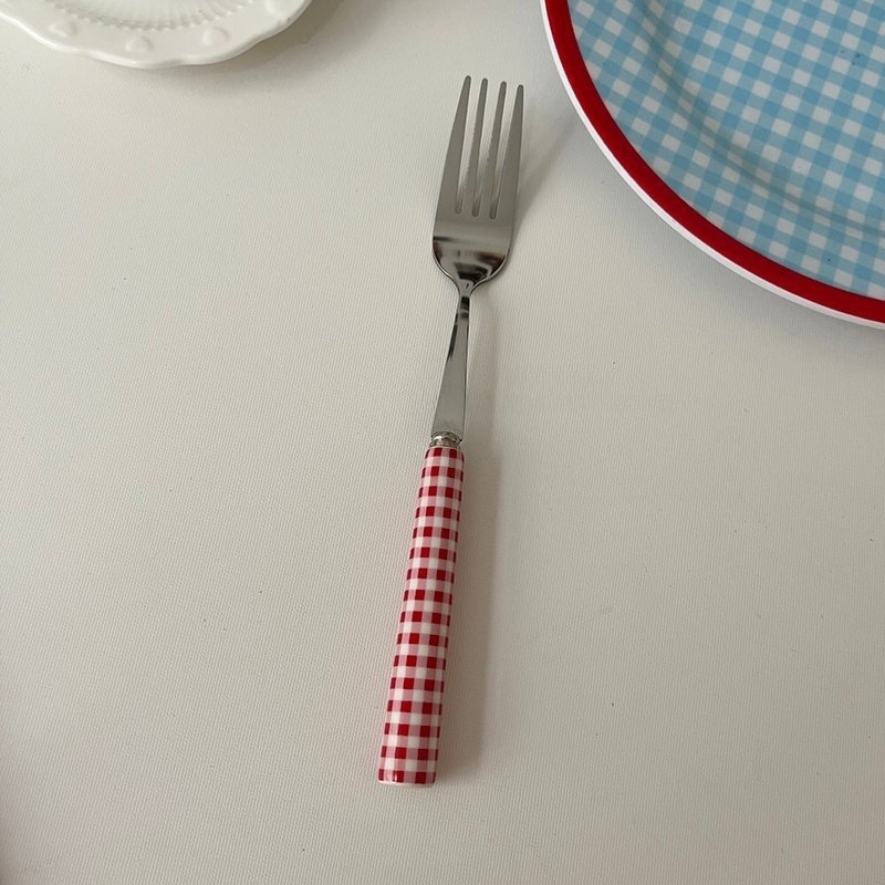 Set tacâmuri din oțel inoxidabil 316, cuțit, furculiță și lingură, mâner în stil francez și model pătrat, pentru ceaiul de după-amiază, design drăguț