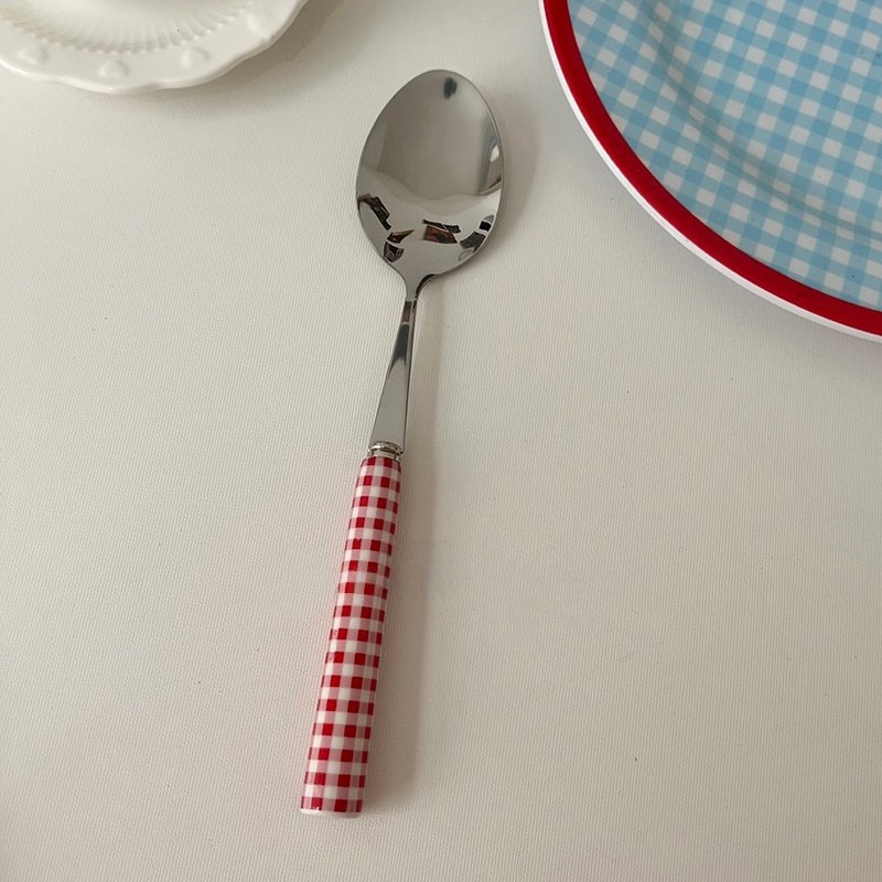 Set tacâmuri din oțel inoxidabil 316, cuțit, furculiță și lingură, mâner în stil francez și model pătrat, pentru ceaiul de după-amiază, design drăguț