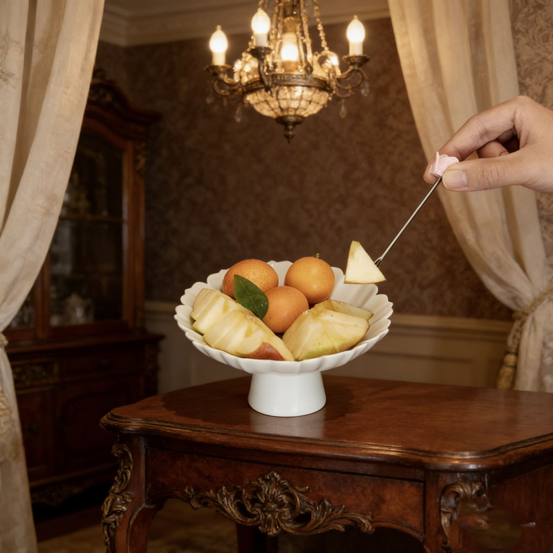 Set de furculițe pentru fructe, în formă de trandafir, pentru uz casnic, furculițe elegante pentru deserturi și torturi, sigure pentru copii, din oțel inoxidabil