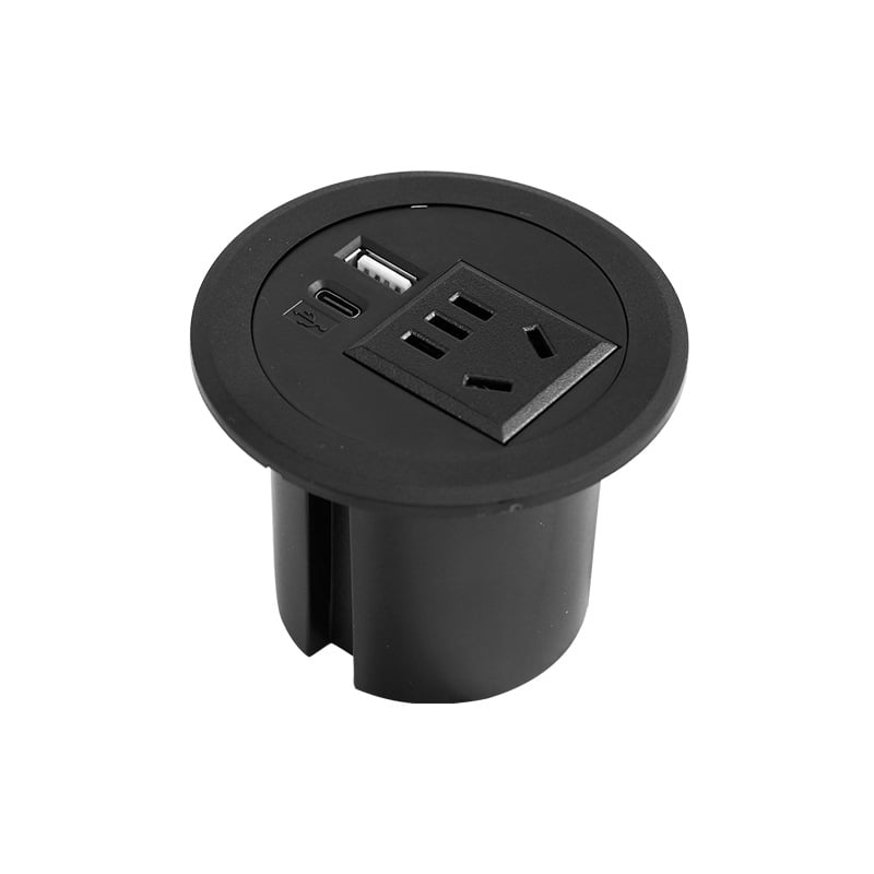 Parika Beépített kerek asztali aljzat USB-porttal