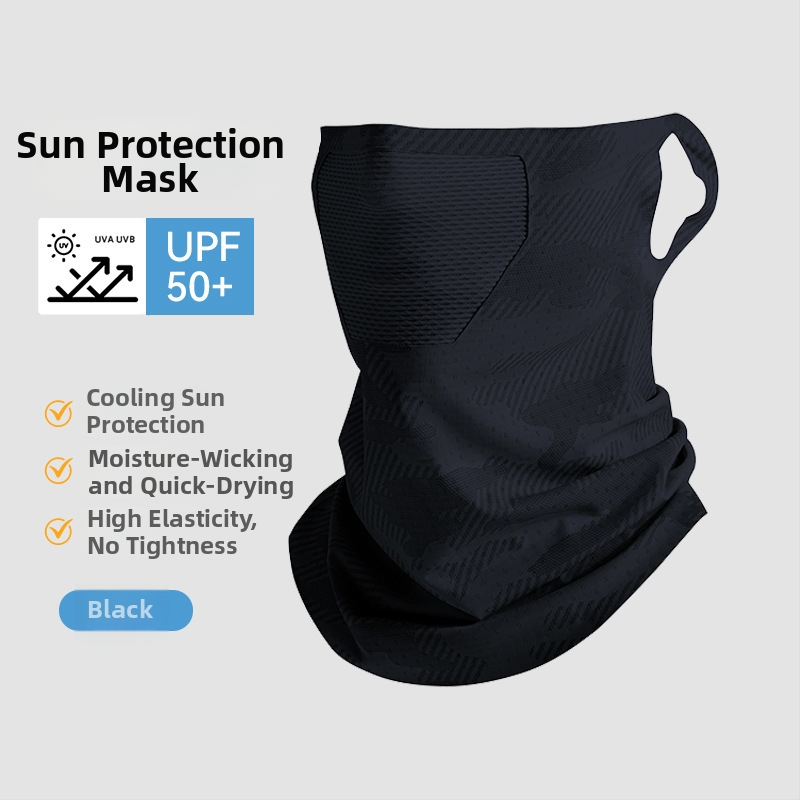 Muška ljetna maska za lice s vratom, UV zaštita, potpuno lice, ice silk materijal, za vožnju biciklom i otvorene aktivnosti