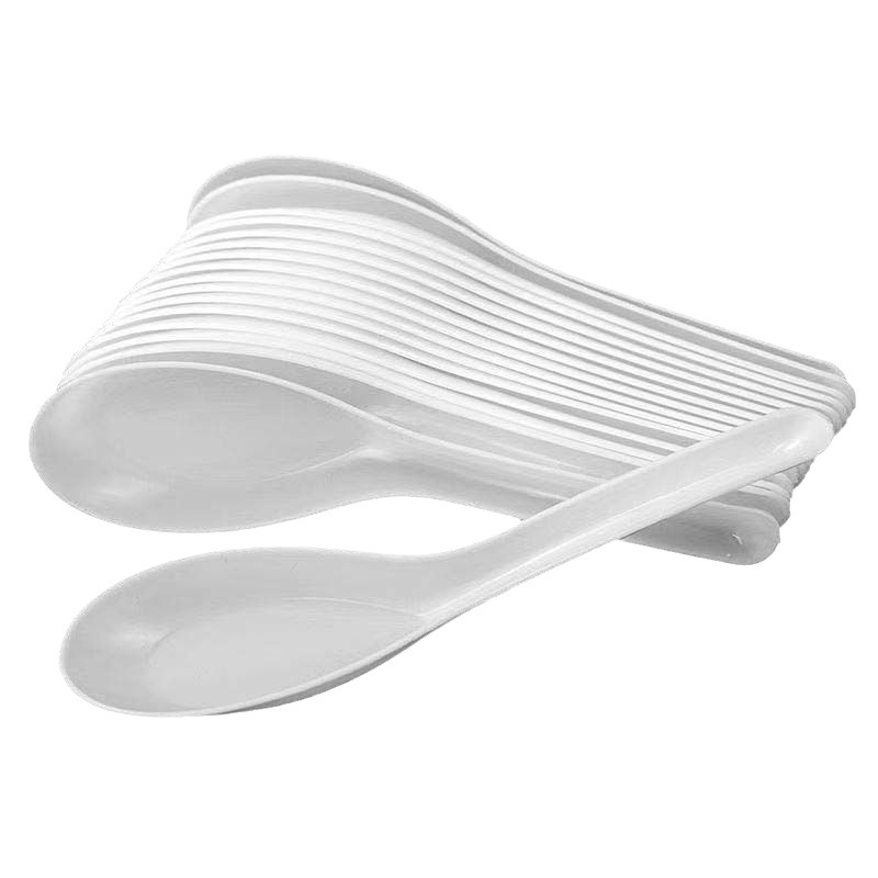 Lingură de unică folosință pentru orez, lingură cu mâner scurt pentru restaurante, transparentă, albă și galbenă, PP alimentar