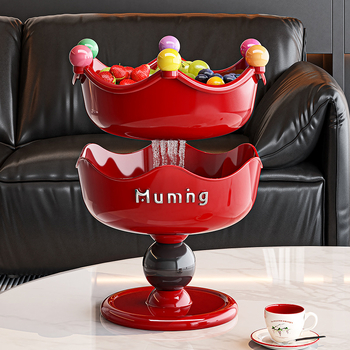 Dopamine tavă de fructe cu două niveluri, înălțată, cu drenaj, pentru sufragerie, decor creativ pentru gustări și bomboane