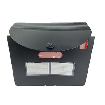 Mapă acordeon A4 cu 12/24 compartimente, fără capac, multistrat, plastic PP, organizator de birou