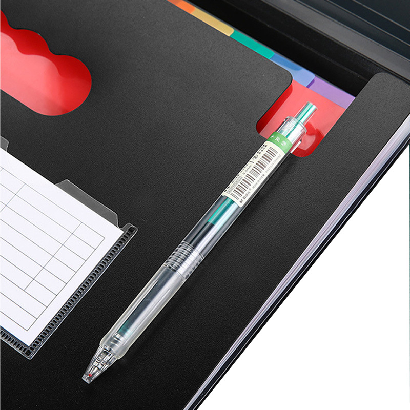Mapă acordeon A4 cu 12/24 compartimente, fără capac, multistrat, plastic PP, organizator de birou